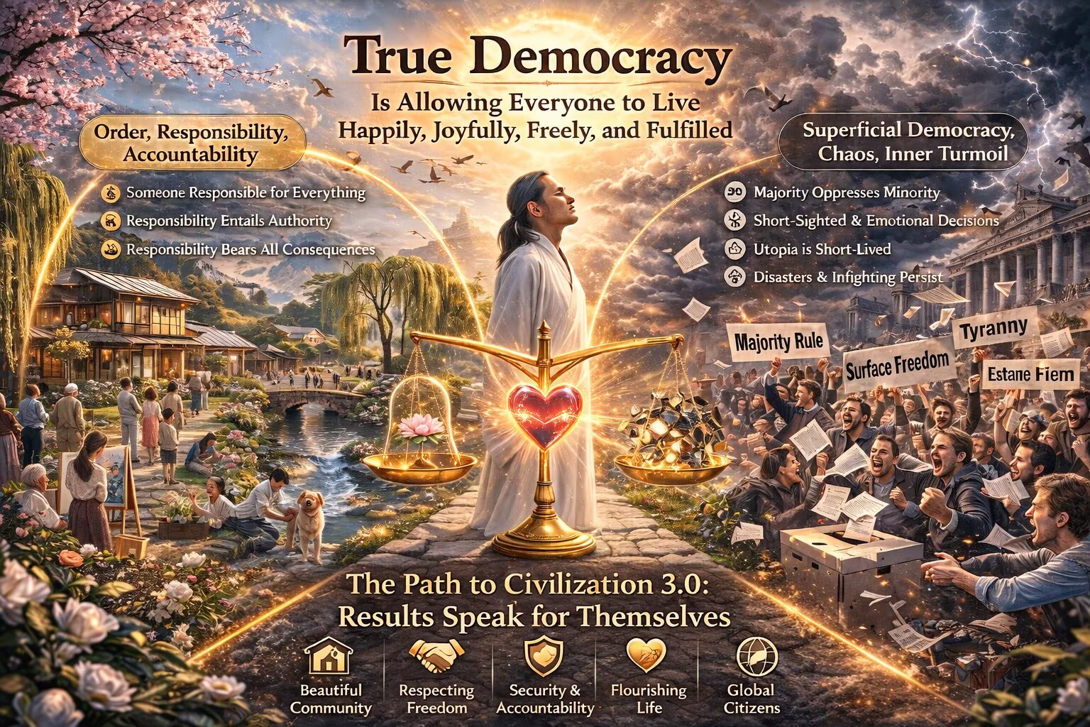 Xuefeng's discourse on Autocracy as a Paradigm of Democracy in Civilization 3.0