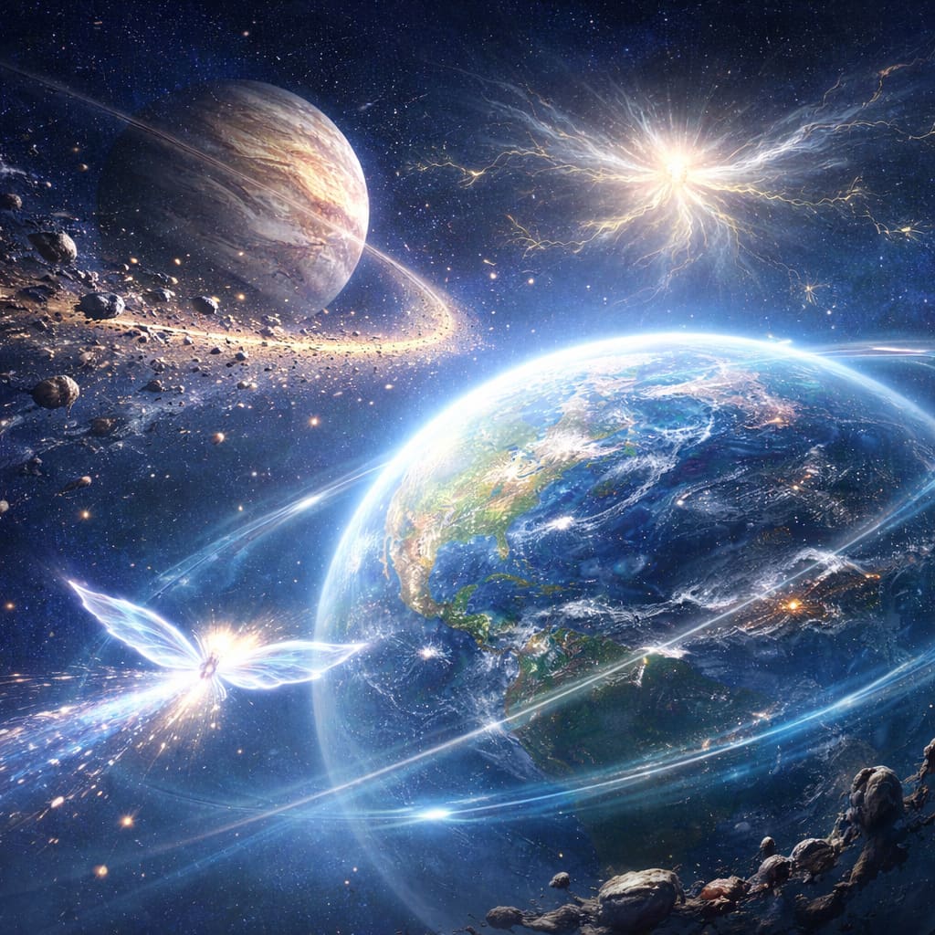 Jupiter acting as Earth's cosmic vacuum cleaner in the solar system, deflecting potentially hazardou ...